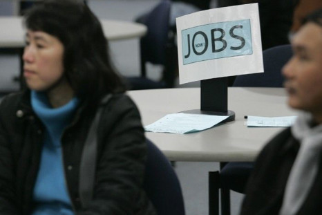 Job seekers visit employment center in San Francisco- file photo