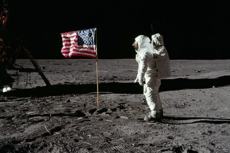 man on the moon flag