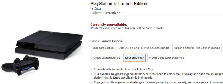 PS4 Amazon Sold Out 4