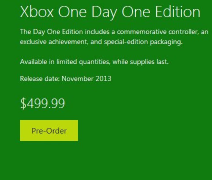 Xbox One MS Preorder