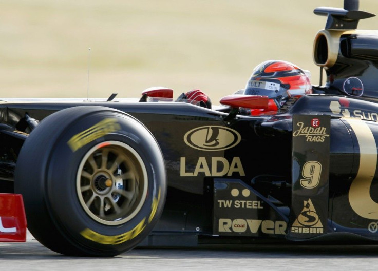 Lotus Renault Formula One driver Kubica drives the R31 car during a test session in Valencia.