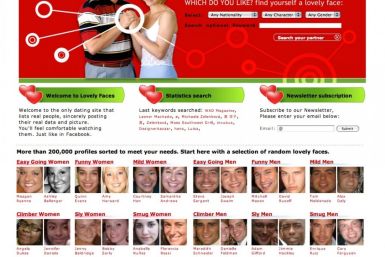 The Lovely Faces dating website created by two media artists, who stole the data from Facebook profiles.