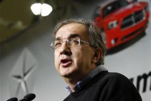 Chrysler Group LLC CEO Marchionne speaks during the production launch of Chrysler vehicles at the assembly plant in Brampton