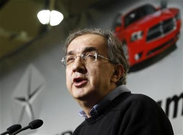 Chrysler Group LLC CEO Marchionne speaks during the production launch of Chrysler vehicles at the assembly plant in Brampton