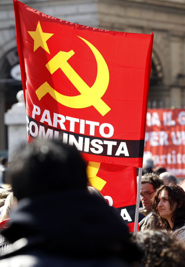 Italian Communists march in Rome.
