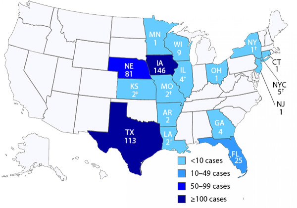 Cyclospora CDC Map