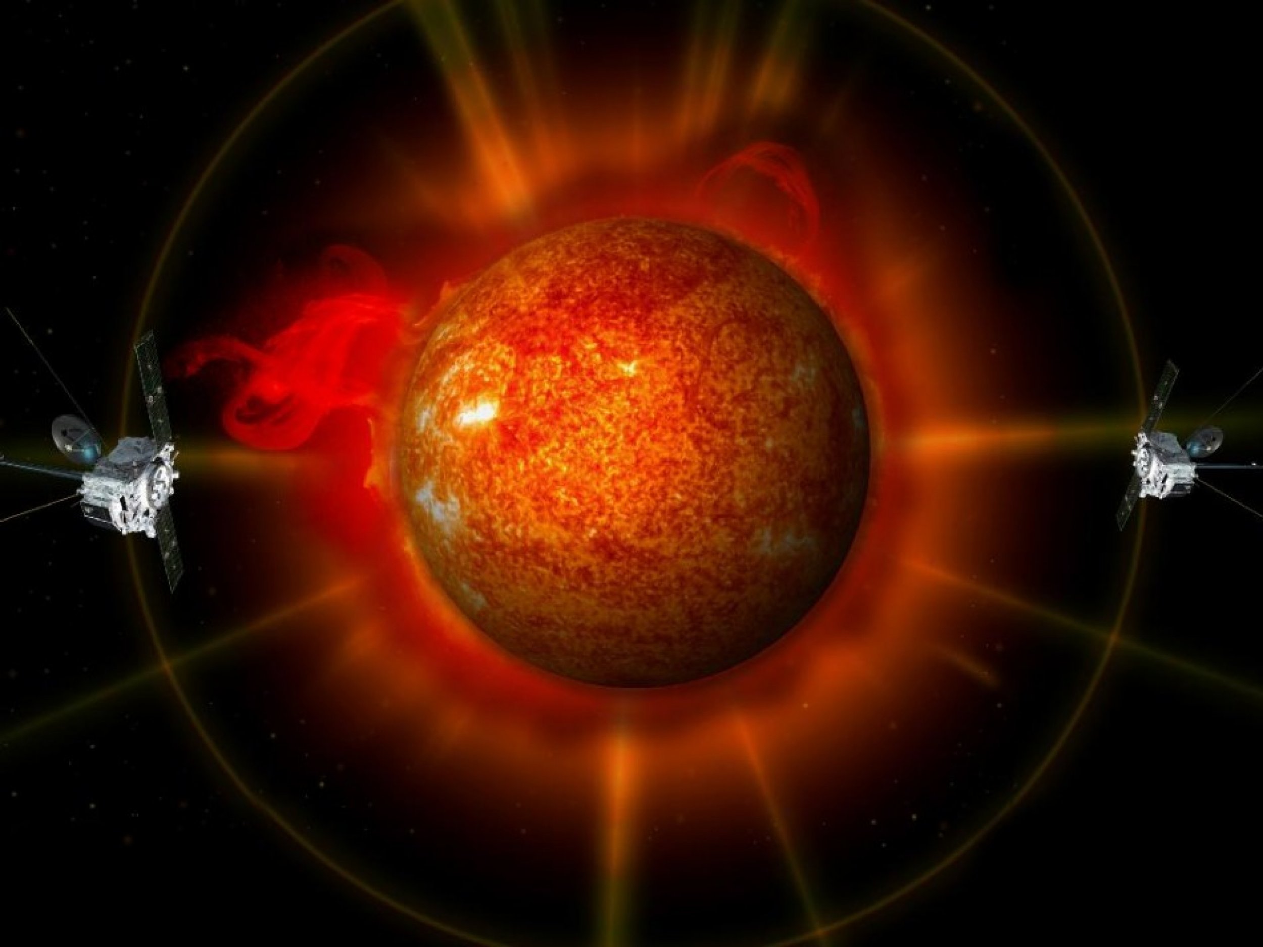 The Twin STEREO Spacecraft Observes a Violent Sun