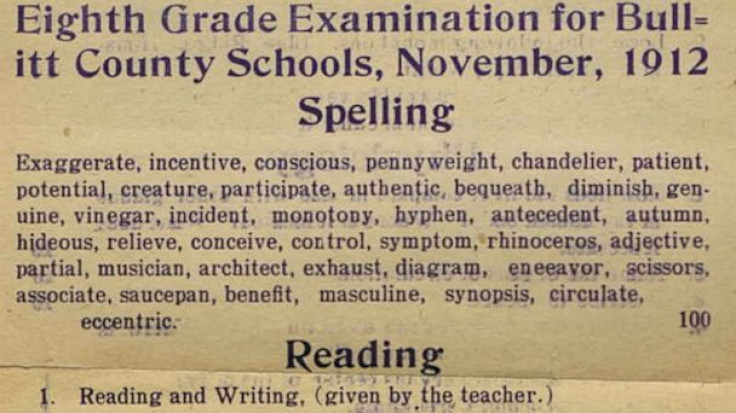 1912 Eight Grade Exam