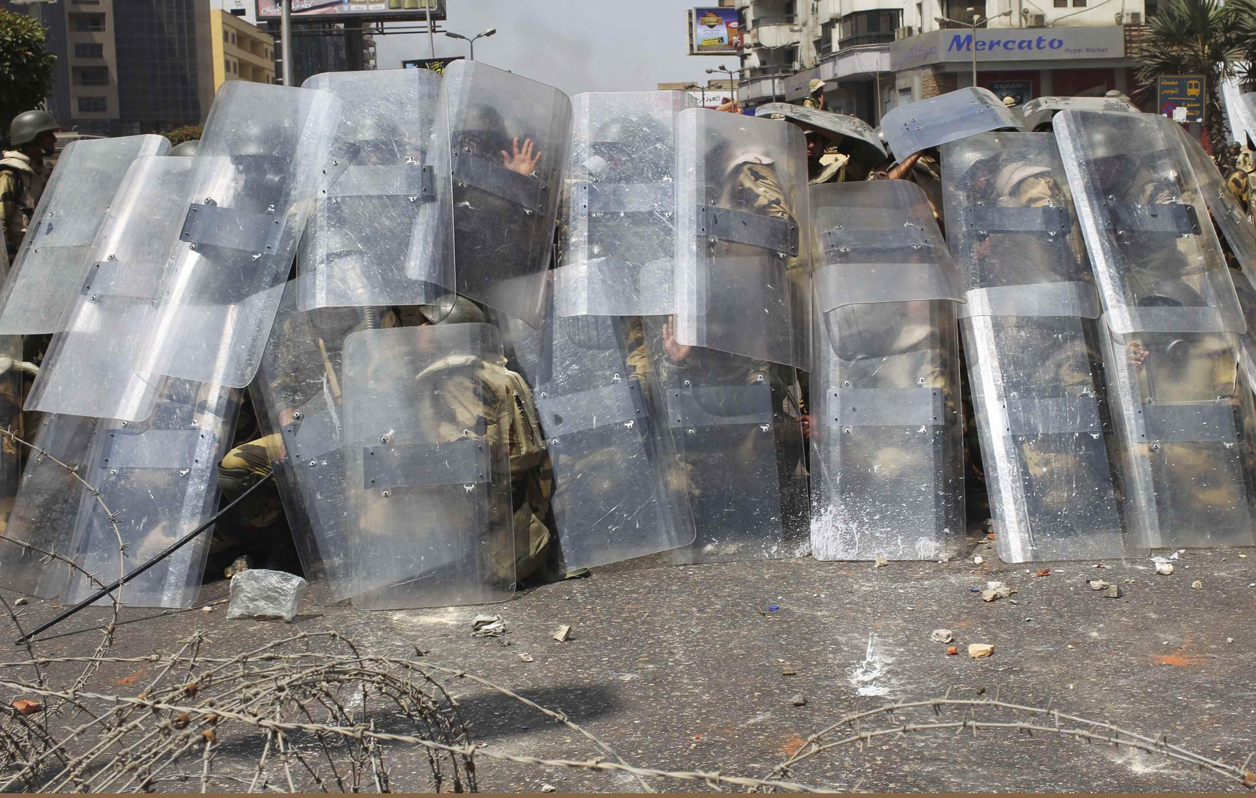 riot police shields egypt