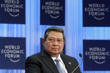 Indonesia's President Susilo Bambang Yudhoyono attends a session at the World Economic Forum (WEF) in Davos January 27, 2011.