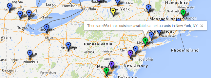 ethnic cuisines map