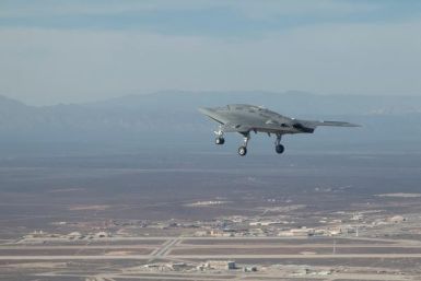 US Navy test flies new drone stealth bomber 