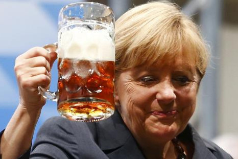 Germany Merkel beer Aug 2013 2