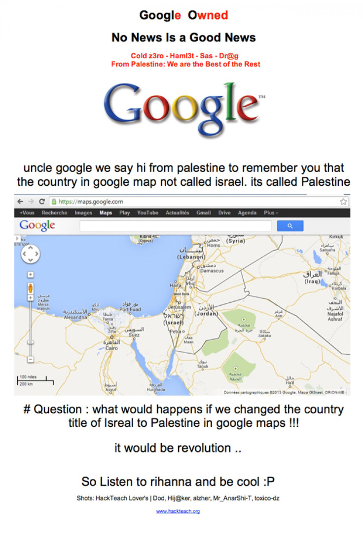 Google Palestine Hacked