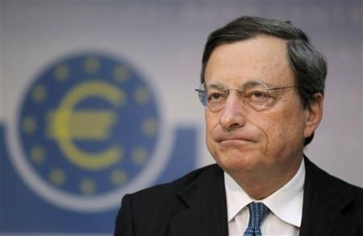 ECB Draghi with symbol 2012