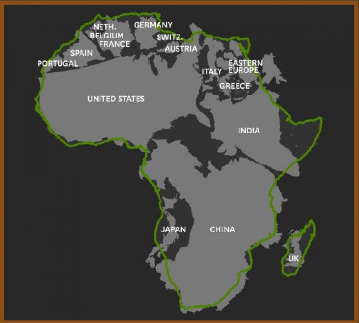 How Africa's landmass compares to other global regions.