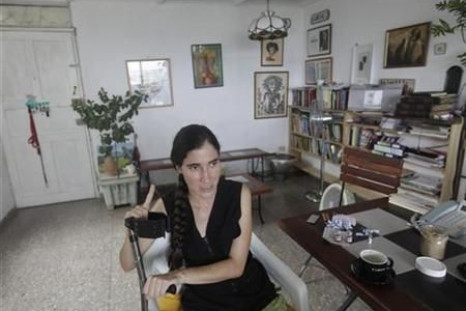Cuban blogger Yoani Sanchez talks to Reuters in her house in Havana