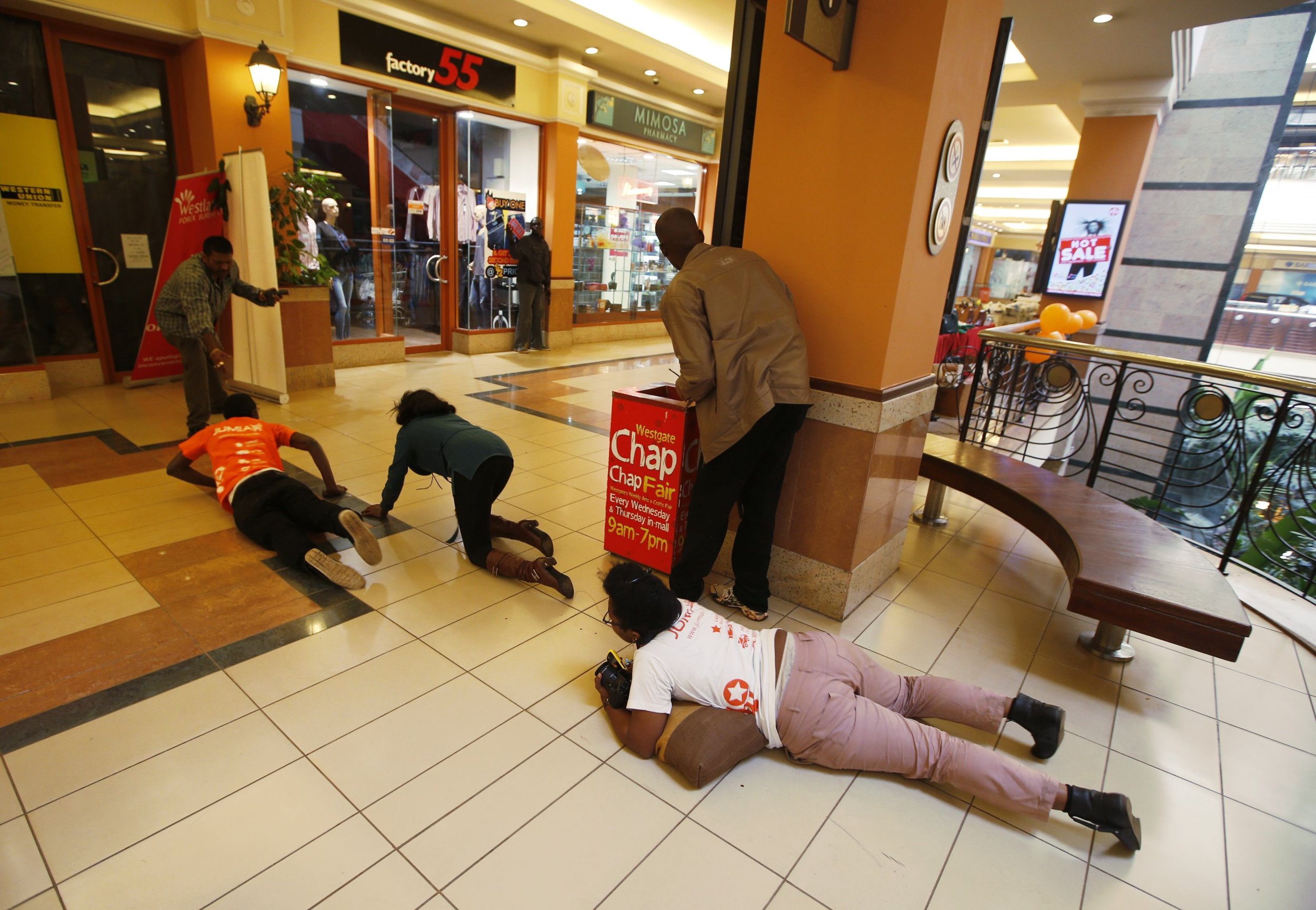 Nairobi Mall Shooting Crawling