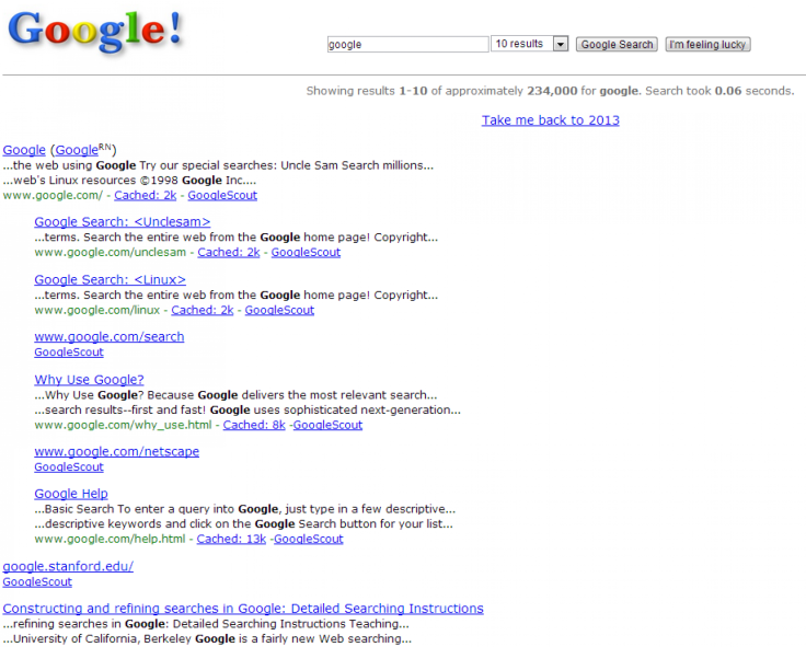 Google in 1998