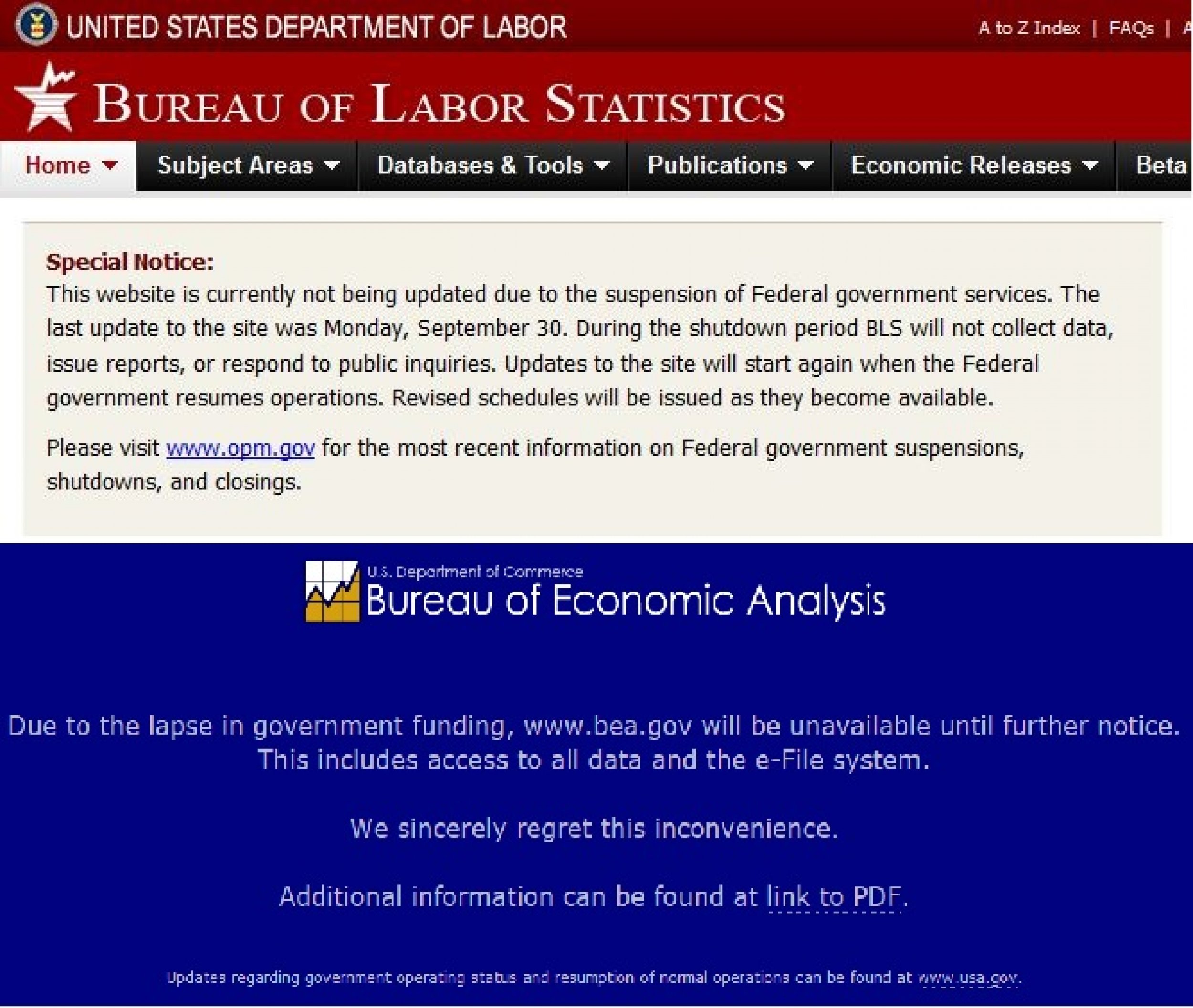 No US September Jobs Report On Friday Due To Government Shutdown, Labor