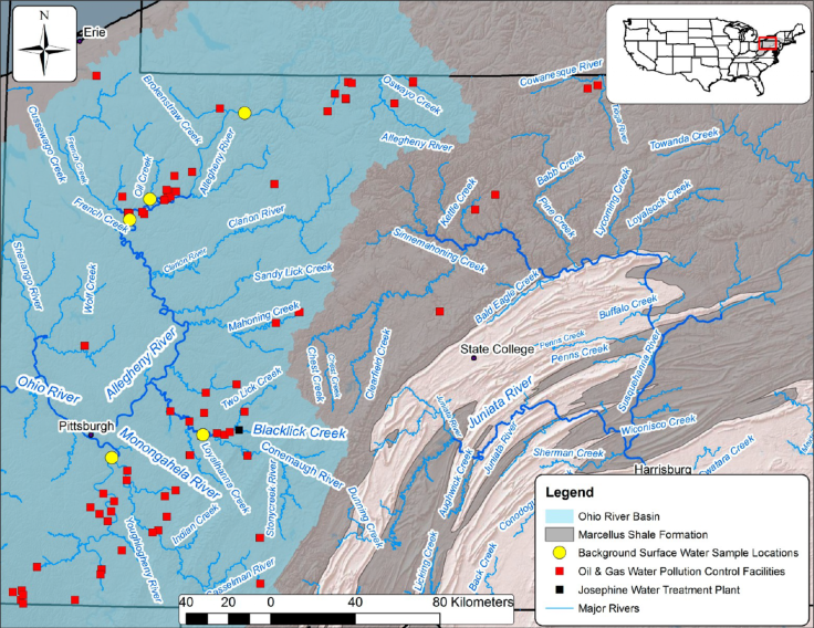 Map of hydrological system