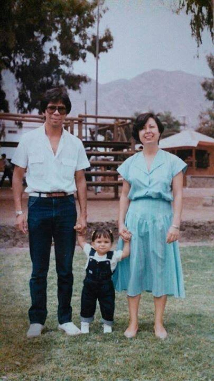 Carmen Garfias, husband Roberto Astudillo and daughter Carla in Antofagasta, Chile, 1988
