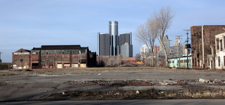 Detroit skyline showing the GM building