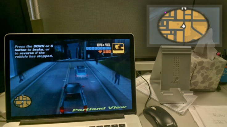 Google Glass Displaying GTA in-game GPS