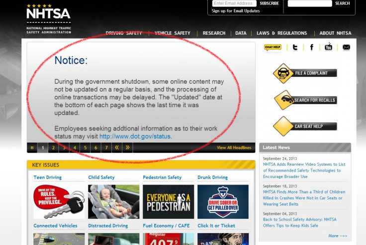 NHTSA home page