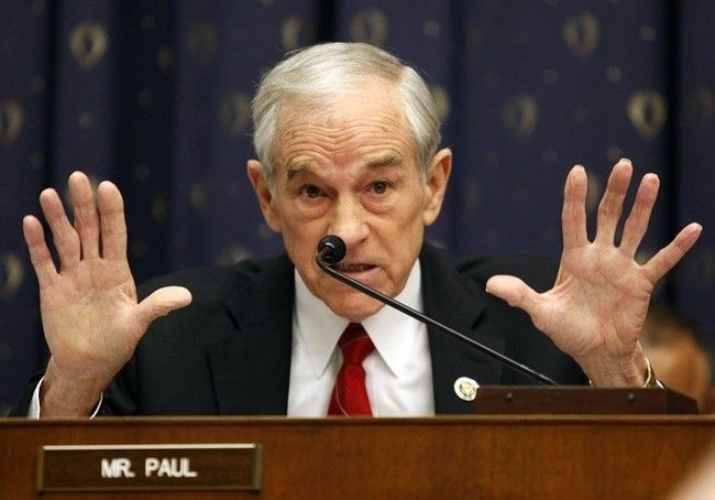 Rep. Ron Paul (R-TX) questions Federal Reserve Board chairman Ben Bernanke at the House Financial Services Committee hearing in Washington February 24, 2010.