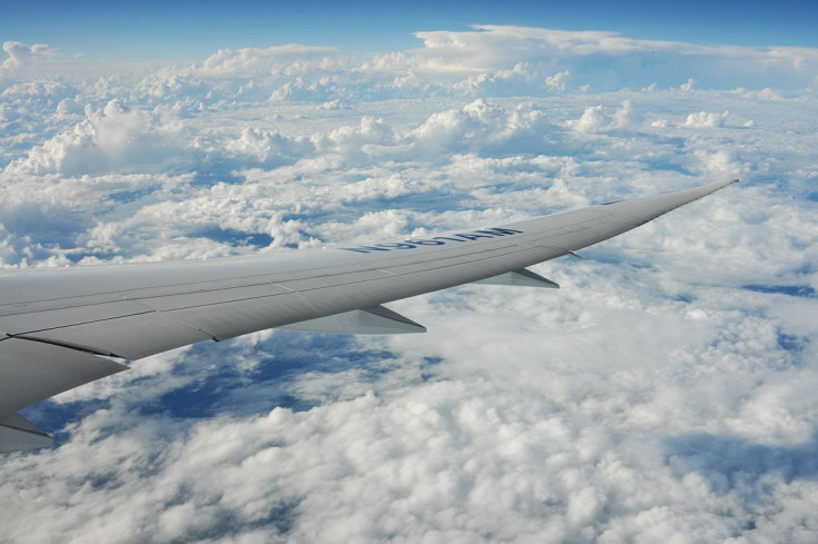 787 wing in flight