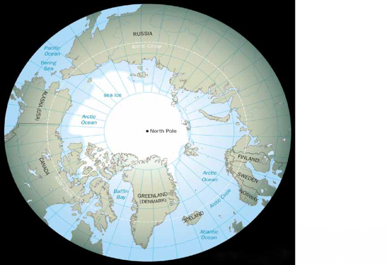 View of Arctic region