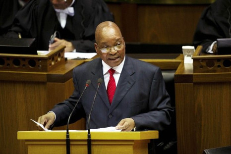 President Zuma delivers his speech as he opens the 2011 session of the South African parliament in Cape Town