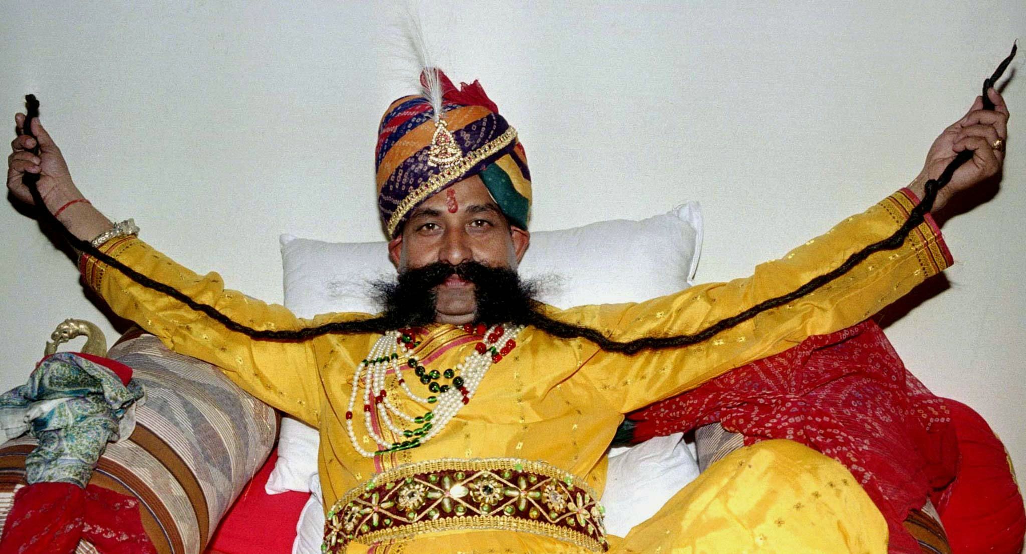 Elendig otte elevation World's Largest Mustache: Ram Singh Chauhan Hasn't Cut His 14-Foot Long  Stache In 32 Years [PHOTOS]