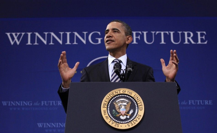 U.S. President Obama makes remarks at Northern Michigan University in Marquette.