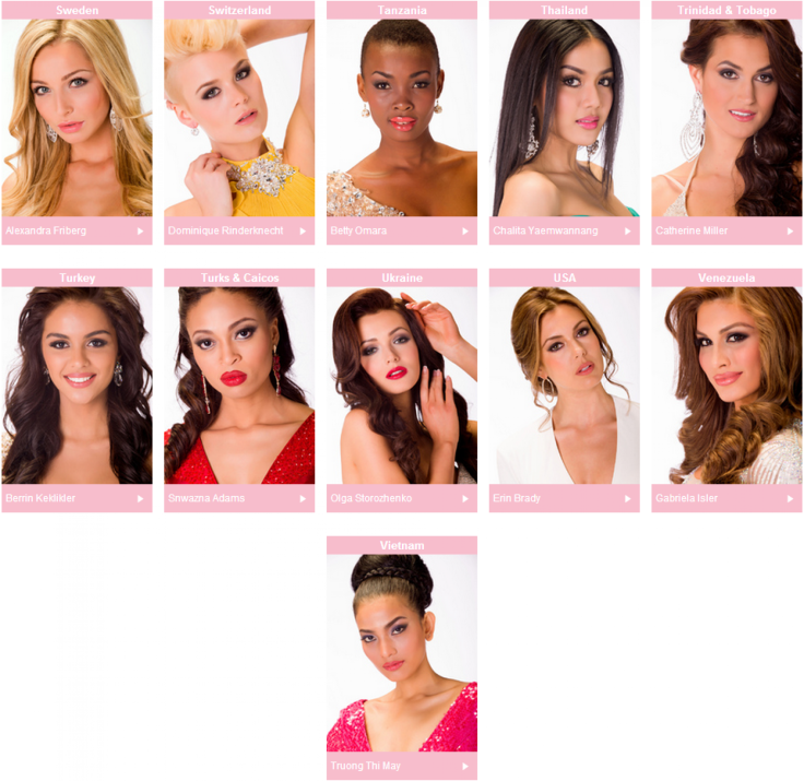 Miss Universe 2013 Contestants