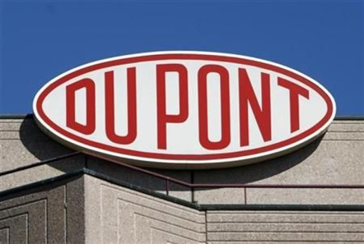 A DuPont logo is pictured on the EMEA (Europe, Middle East & Africa) and Du Pont de Nemours International SA building in Grand-Saconnex