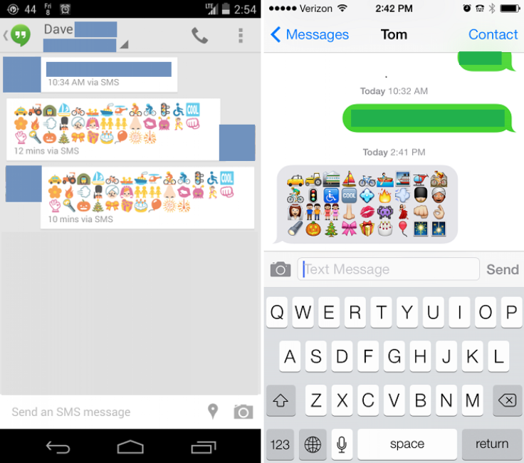 emoji comparison nexus iphone 5s