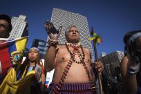 Ecuadorians protesting Chevron lawsuit