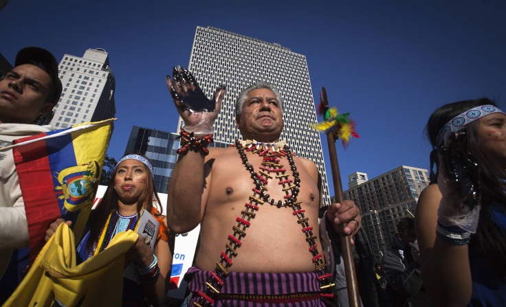 Ecuadorians protesting Chevron lawsuit