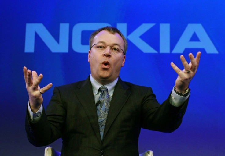 Nokia chief executive Stephen Elop speaks during a Nokia event in London.