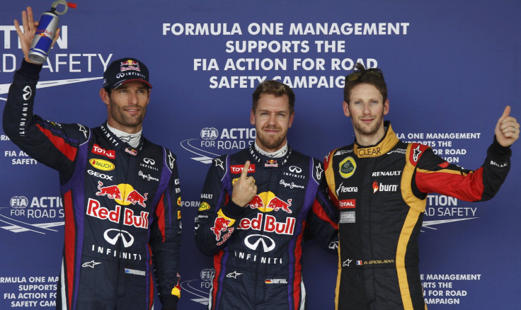 Sebatian Vettel, Mark Webber, Romain Grosjean