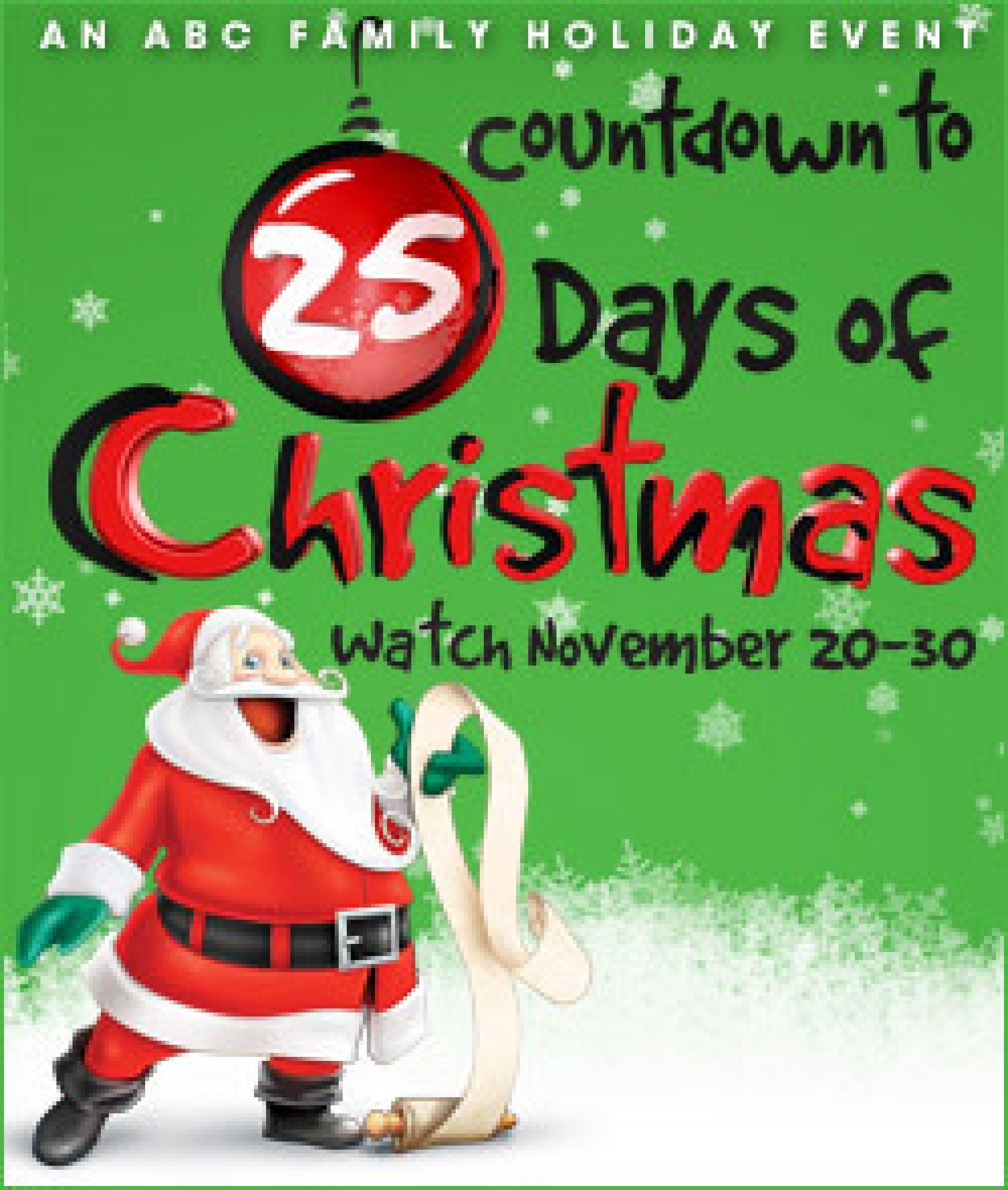 ABC Family’s ‘Countdown To 25 Days Of Christmas’ Premieres Wednesday, Nov. 20 Schedule Released