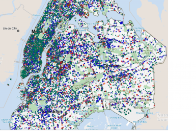 Recent map showing toxic sites that thrive in the five boroughs.