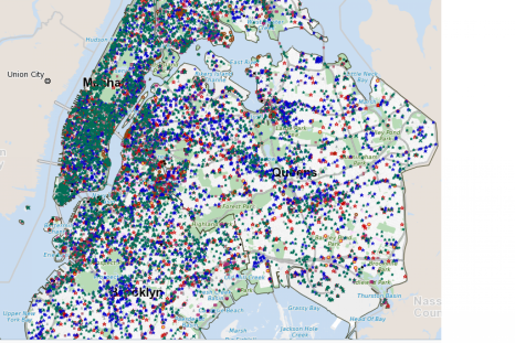 Recent map showing toxic sites that thrive in the five boroughs.