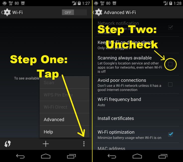 Turn Off Scanning Always Available Nexus 5 Battery Tips