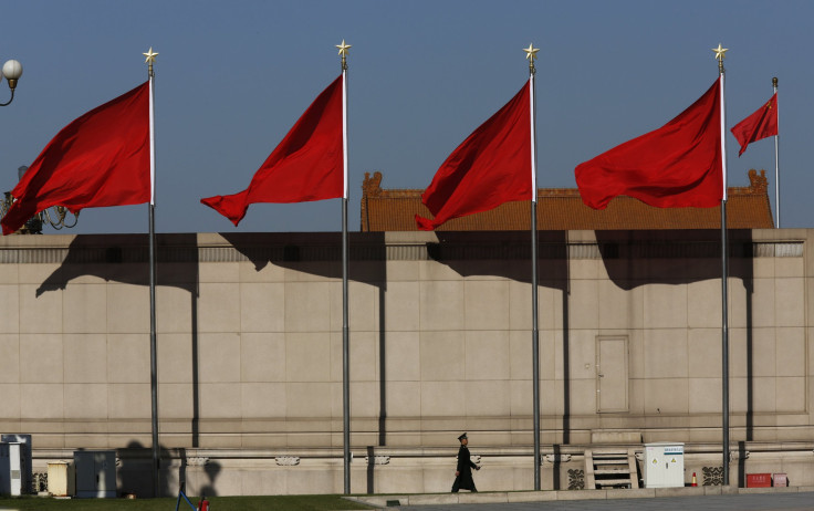 Red flags on the Tiananmen square