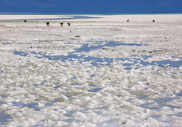 A lagoon at South Tarawa in the central Pacific island nation of Kiribati 