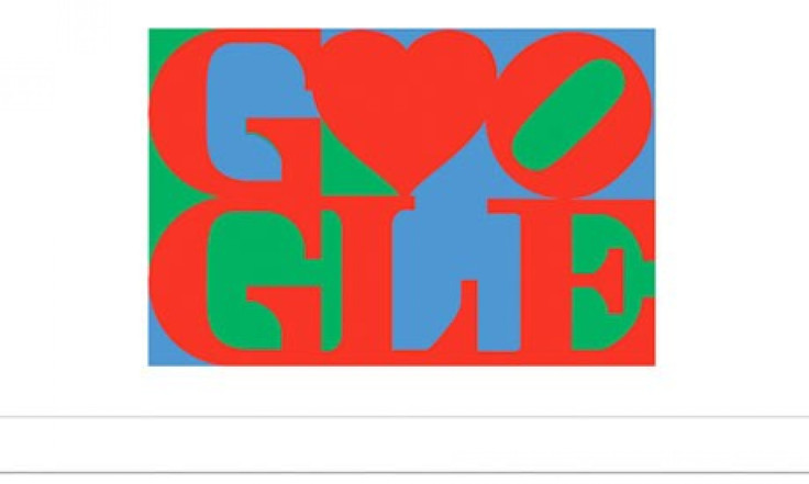 Google's Valentine's Day Doodle, based on design of Robert Indiana