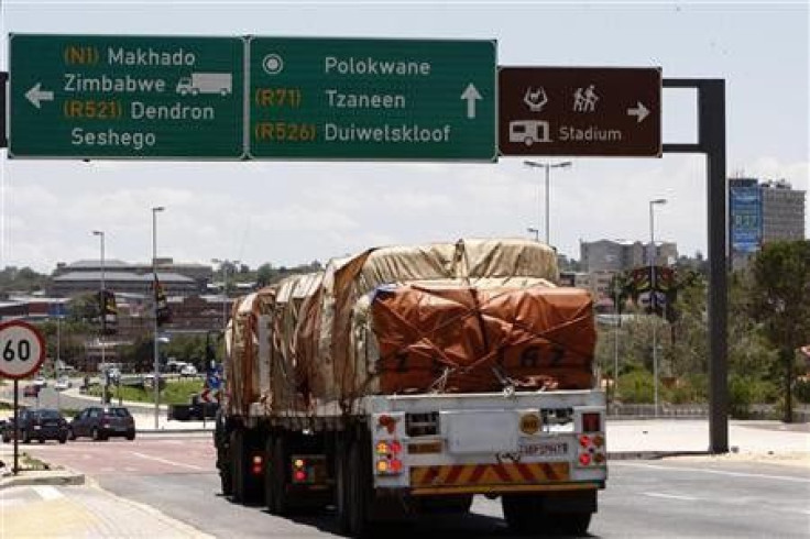 A truck carrying goods enters the city of Polokwane in Limpopo province
